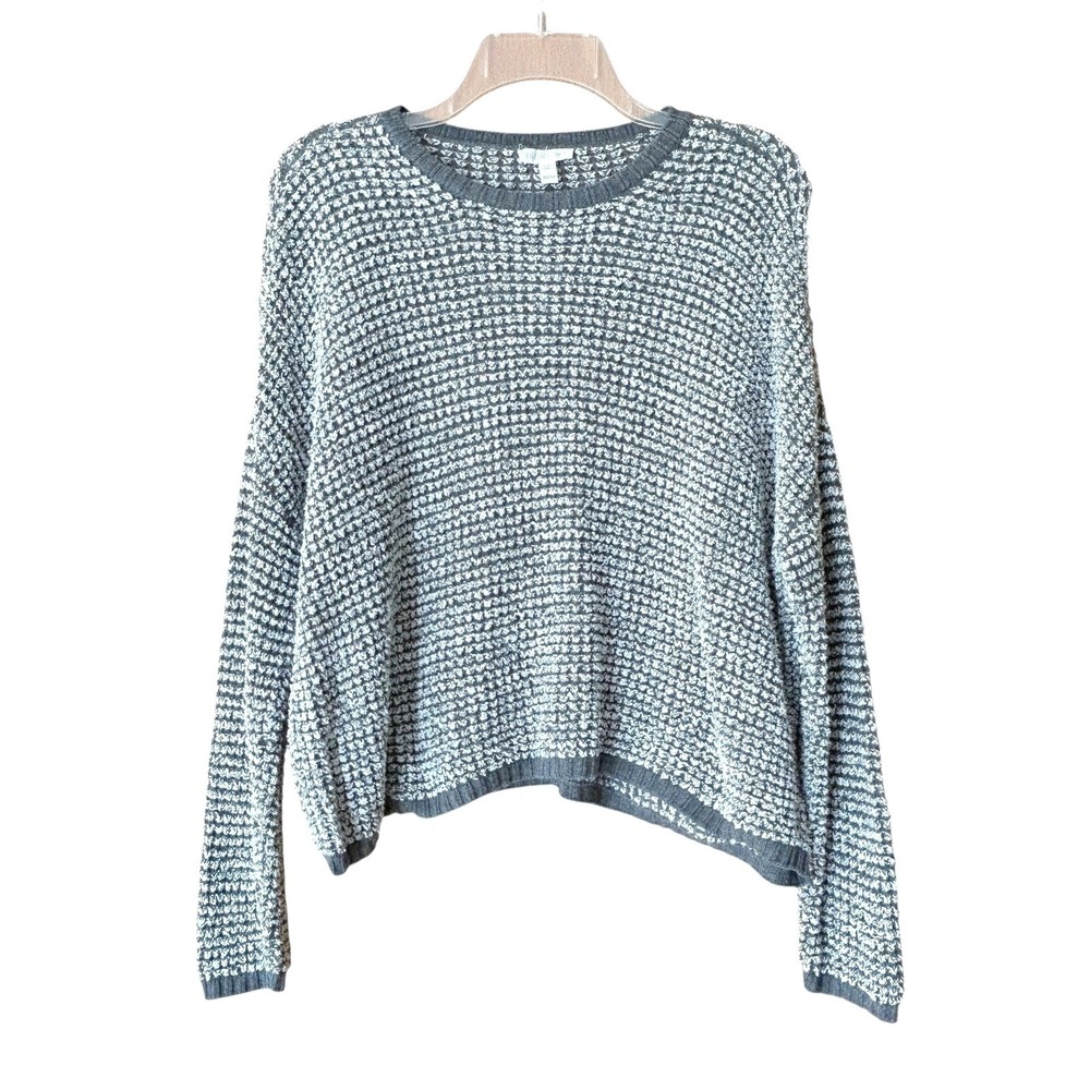 Eileen Fisher Boucle Sweater Womens Size XS Gray‎ Boxy Textured Organic Cotton